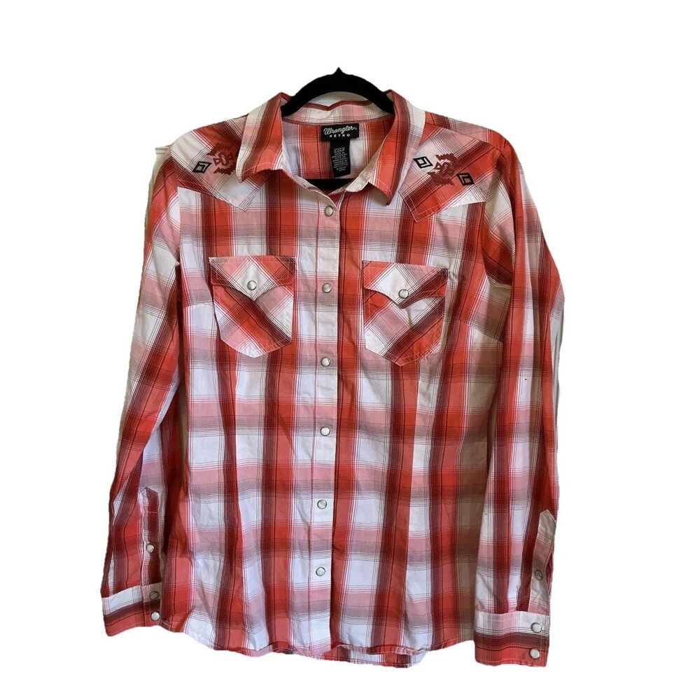 Wrangler Retro Western Aztec Womens Pearl Snap Shirt - Small